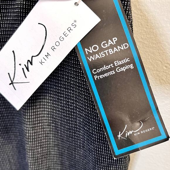 Kim Rogers Black Textured Slacks Flat Front Straight Leg Dress Pants Size 8 NWT - Picture 6 of 14